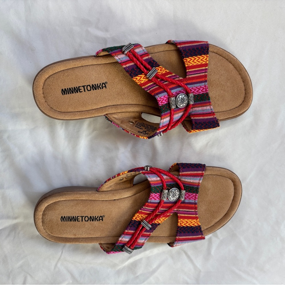 Minnetonka Multicolor Striped Sandals